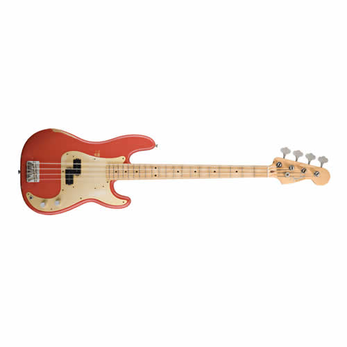 Fender Road Worn '50s P-Bass, Maple Neck, Fiesta Red