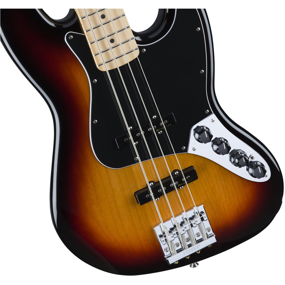 Fender Deluxe Active Jazz Bass - Maple Neck, 3-Tone Sunburst - Image 4