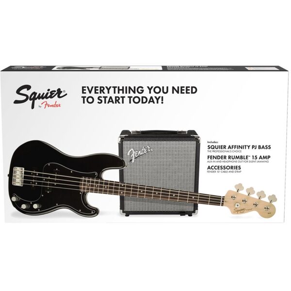 Squier Affinity PJ Bass Pack w/ Rumble 15, Black