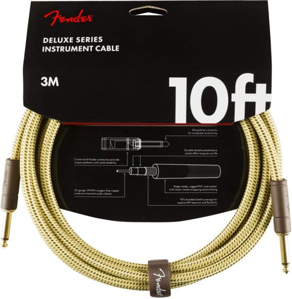 Fender Deluxe Series Cable, 10' Straight/Straight, Tweed