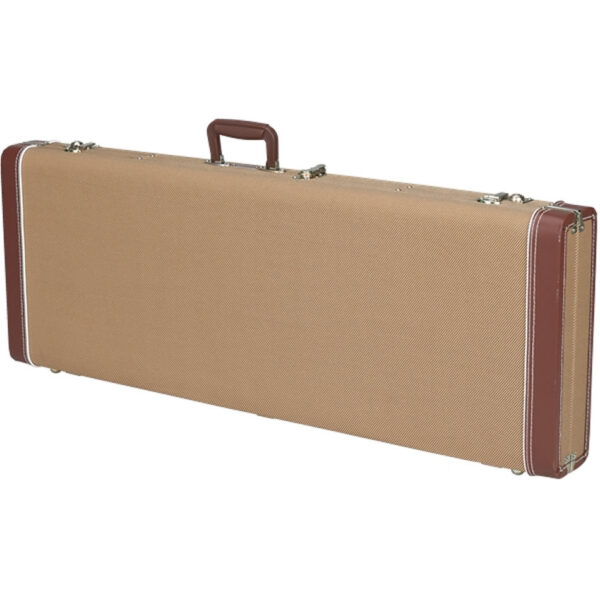 FENDER Jazz Bass Hardshell Case - Tweed, Red Poodle Plush