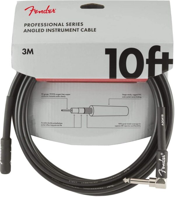 Fender Professional Series Cable 10' Straight-Angle Black