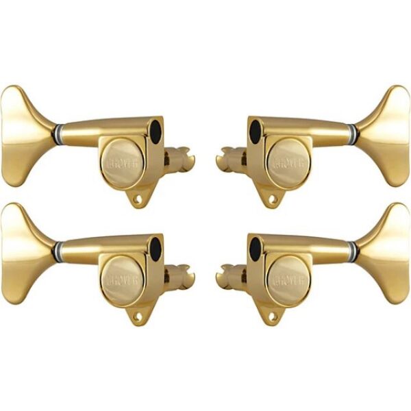 Grover 144 Series Mini Bass Tuners, 2x2 Gold (4-Piece Set)