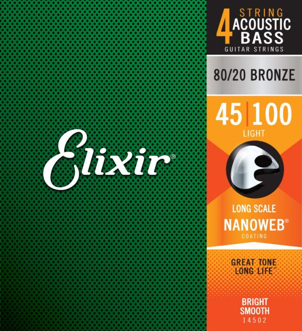 Elixir Acoustic Bass 80/20 Bronze NANOWEB 4-String .045-.100