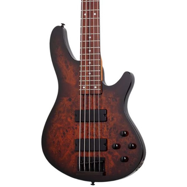 Schecter C-5 Standard 5-String Bass - Tobacco Burl