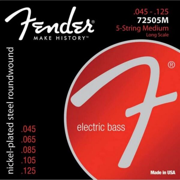 Fender 7250-5M Nickel Bass Strings, 5-String .045-.125