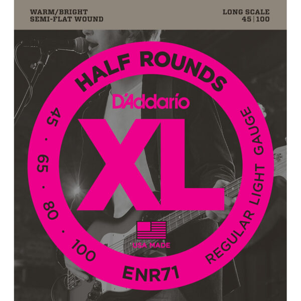 D'Addario ENR71 Half Round Bass Strings 45-100 Long