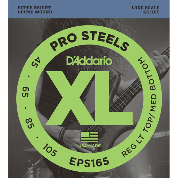 D'Addario EPS165 ProSteels Bass Strings 45-105 Long