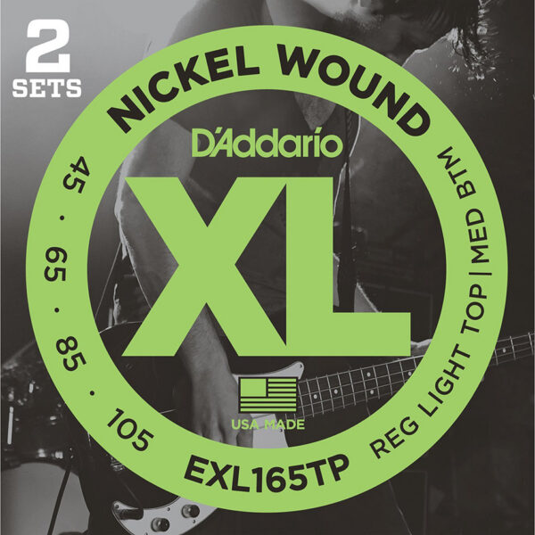 D'Addario EXL165TP Bass XL Nickel 45-105 Long Scale (2-Pack)