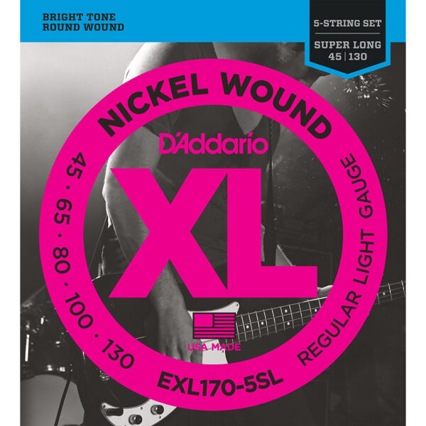 D'Addario EXL170-5SL XL Nickel 5-String Bass Set 45-130 SL