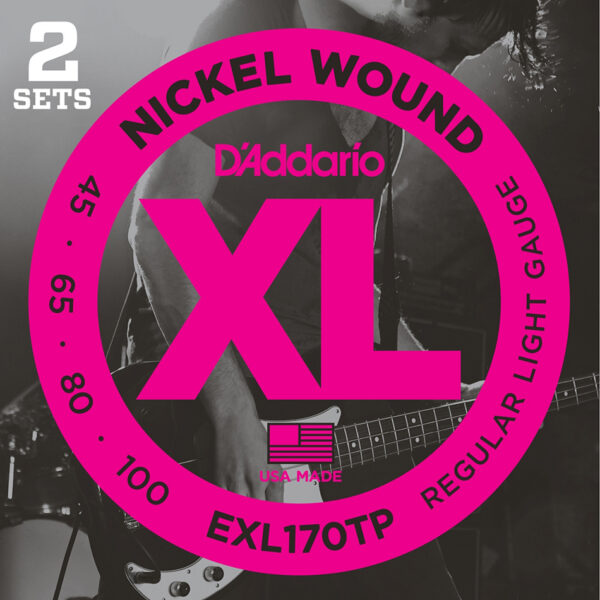 D'Addario EXL170TP Bass Strings 45-100 Long Scale (2-Pack)