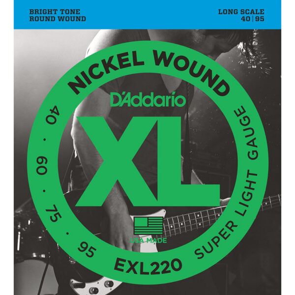 D'Addario EXL220 XL Nickel Bass Strings 40-95 Long Scale