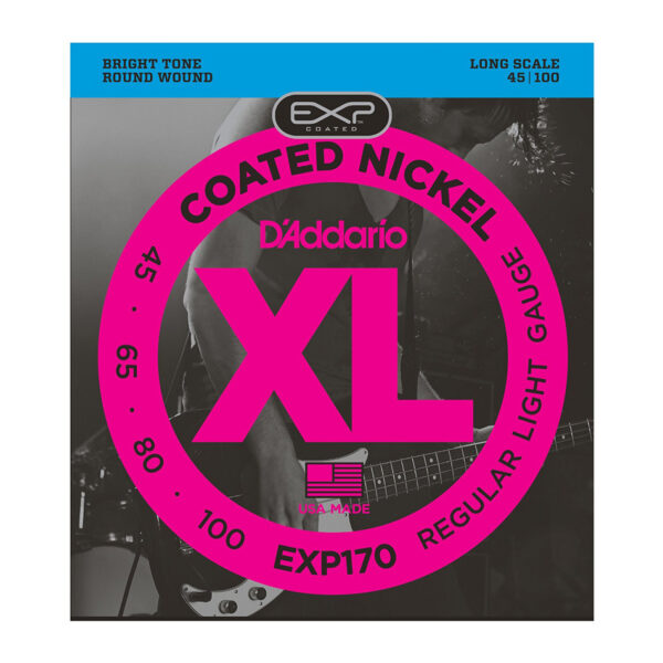 D'Addario EXP170 Coated Nickel Bass Strings 45-100 Long Scale