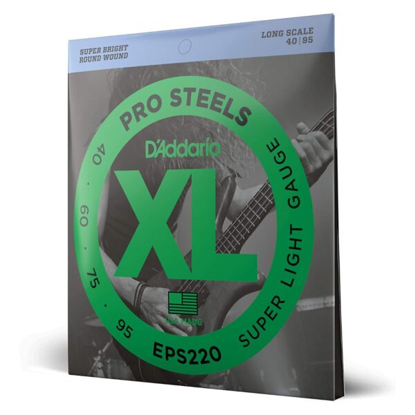D'Addario Pro Steels EPS220-5 Super Light 5-String Bass Set (40-125)