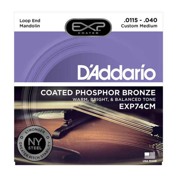 D'Addario EXP74CM Mandolin Strings, Custom Medium 11.5-40