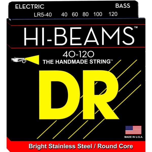 DR Strings Hi-Beam Stainless Steel Light 5-String, 40-120