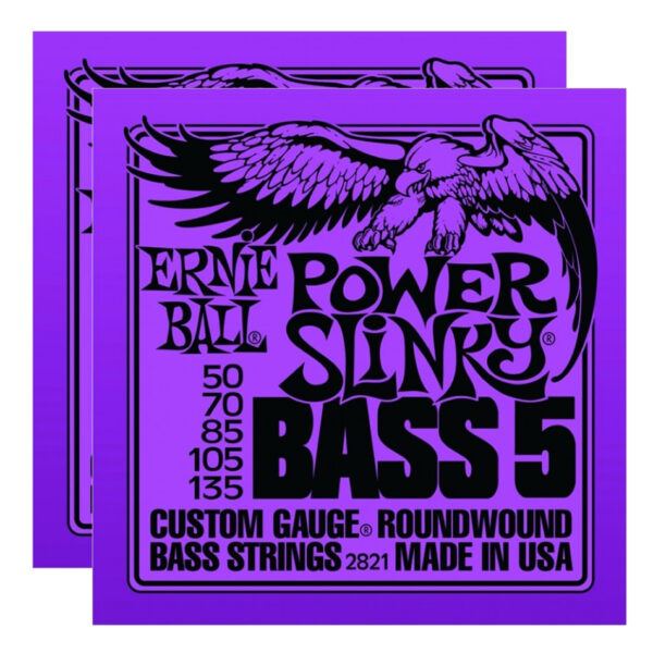 Ernie Ball Power Slinky 5-String Bass Strings 2-Pack