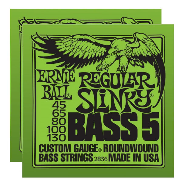 Ernie Ball Regular Slinky 5-String Bass Strings (2836) 2-Pack