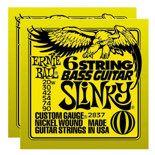 Ernie Ball Slinky 6-String Bass Strings 2837 - 2 Pack