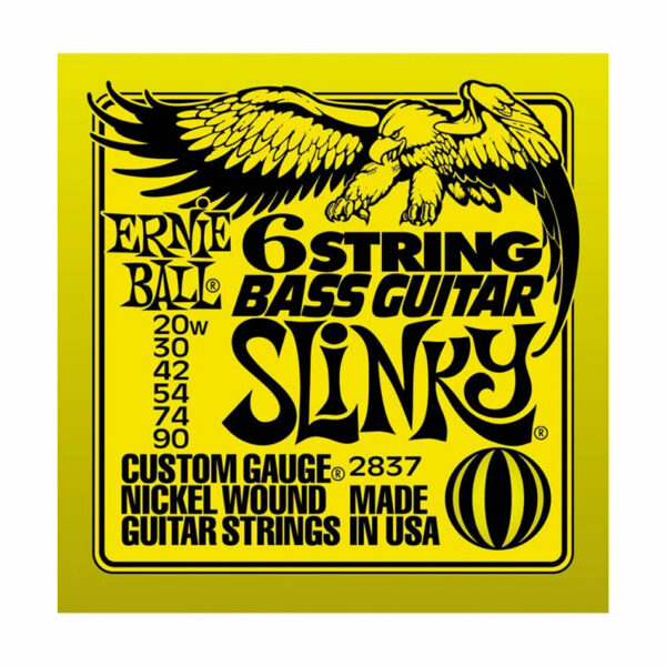 Ernie Ball Slinky 6-String Bass Strings (2837) - Small Ball End, 29 5/8" Scale