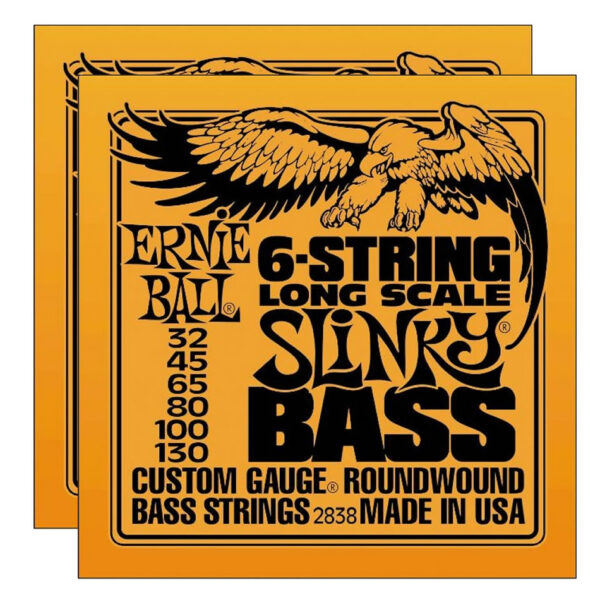 Ernie Ball Slinky 6-String Bass Strings 2838 - 2 Pack