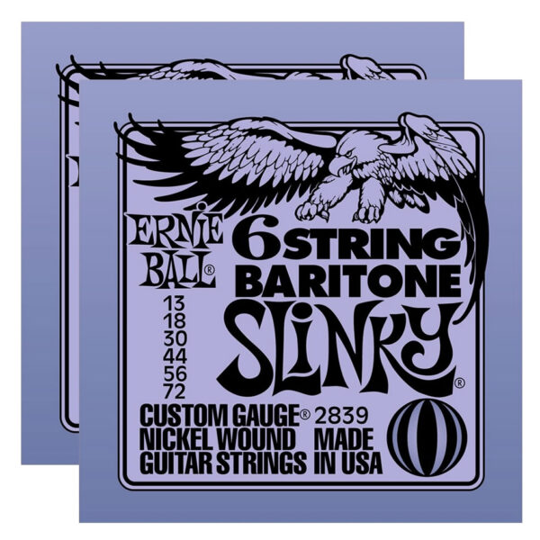 Ernie Ball 2839 Baritone Slinky Strings, Small Ball End (2-Pack)