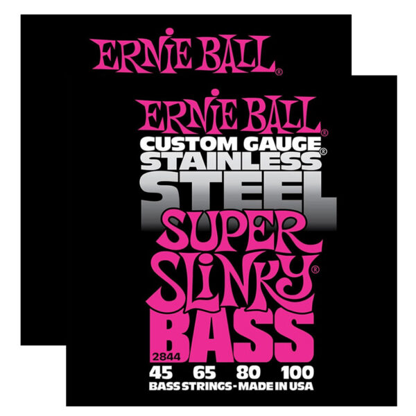 Ernie Ball Super Slinky Stainless Steel Bass Strings 2-Pack (2844)