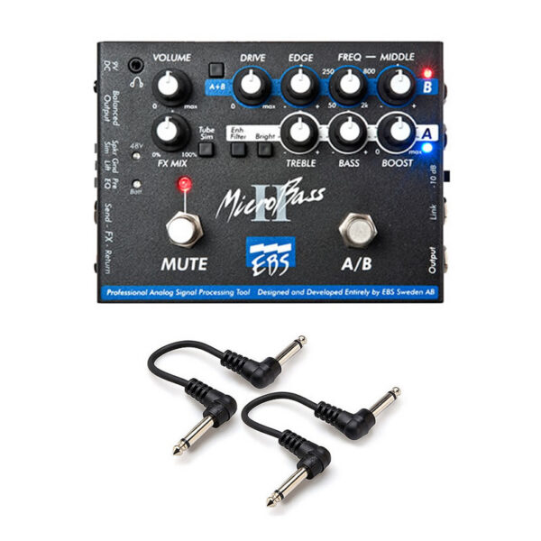 EBS MicroBass II - 2-Channel Preamp/DI Pedal + Cables