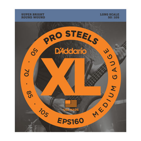D'Addario EPS160 ProSteels Medium 50-105 Long Scale Bass Strings