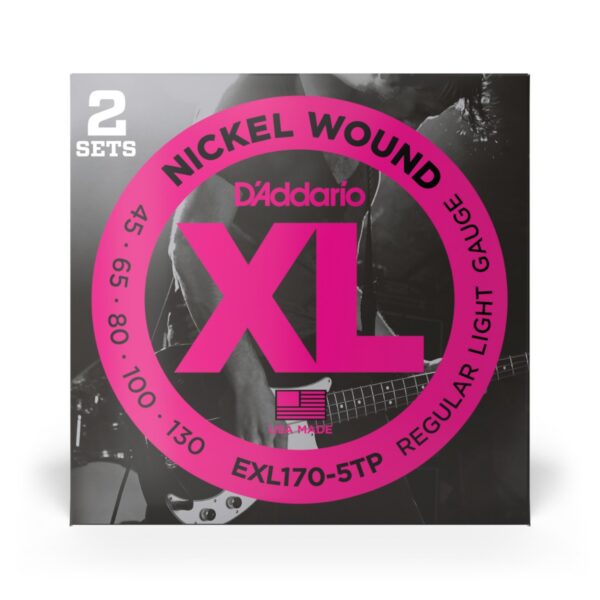 D'Addario EXL170-5TP 2-Pack XL Nickel 5-String Bass Strings 45-130