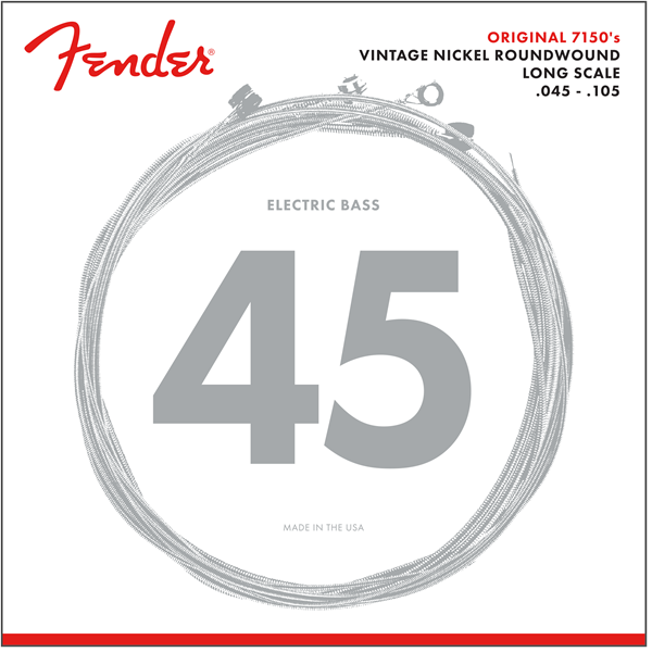 Fender Original 7150 Pure Nickel Roundwound Bass Strings, Long Scale