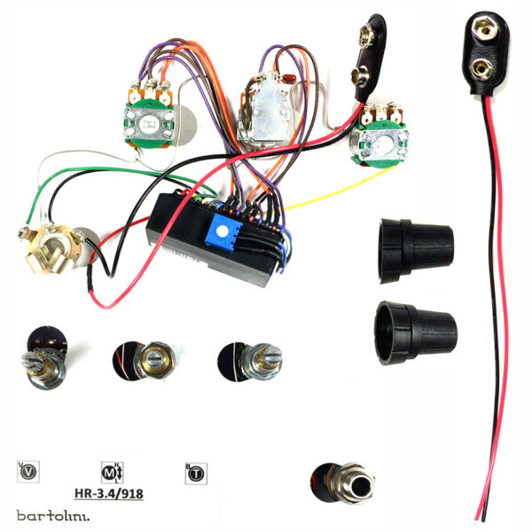 Bartolini HR3.4/918 Pre-Wired Active Bass Preamp Harness