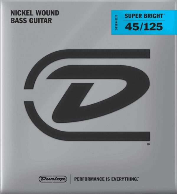Dunlop Super Bright Medium 5-String Bass Set, Nickel