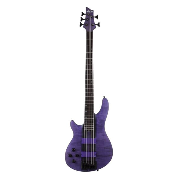 Schecter C-5 GT Left-Handed 5-String Bass, Satin Trans Purple