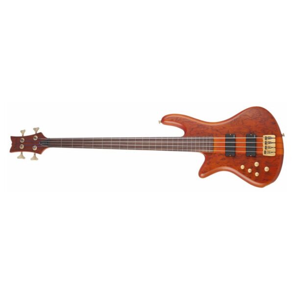 Schecter Studio-4 FL Left-Handed Fretless Bass, Honey Satin
