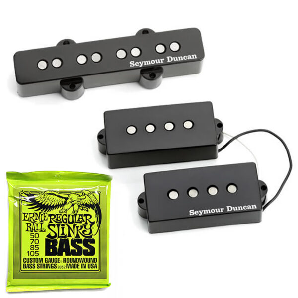 Seymour Duncan SPB-2/SJB-2 Hot PJ Bass Pickup Set + Strings