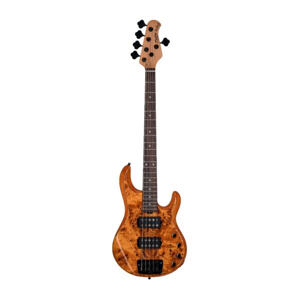 Sterling StingRay 5 HH RAY35HH 5-String Bass - Poplar Burl Amber