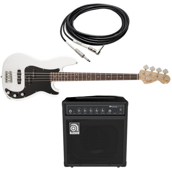 Squier Affinity PJ Bass Olympic White + Ampeg BA108 Bundle