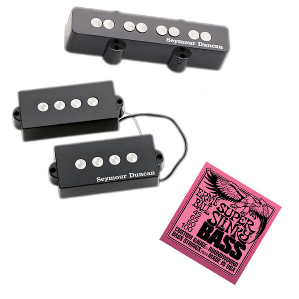 Seymour Duncan Quarter Pound PJ Set + EB Super Slinky Strings